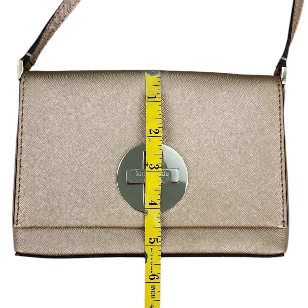 Kate Spade GUC Newberry Lane Sally Rose Gold Leather Turn-lock Crossbody - Picture 11 of 15